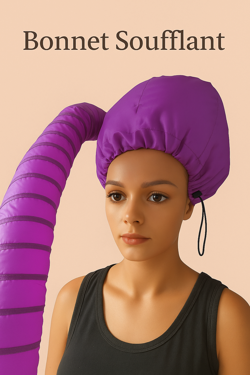 Bonnet soufflant pour sèche-cheveux Ikala Ngita, accessoire chauffant pour soin profond et définition des boucles