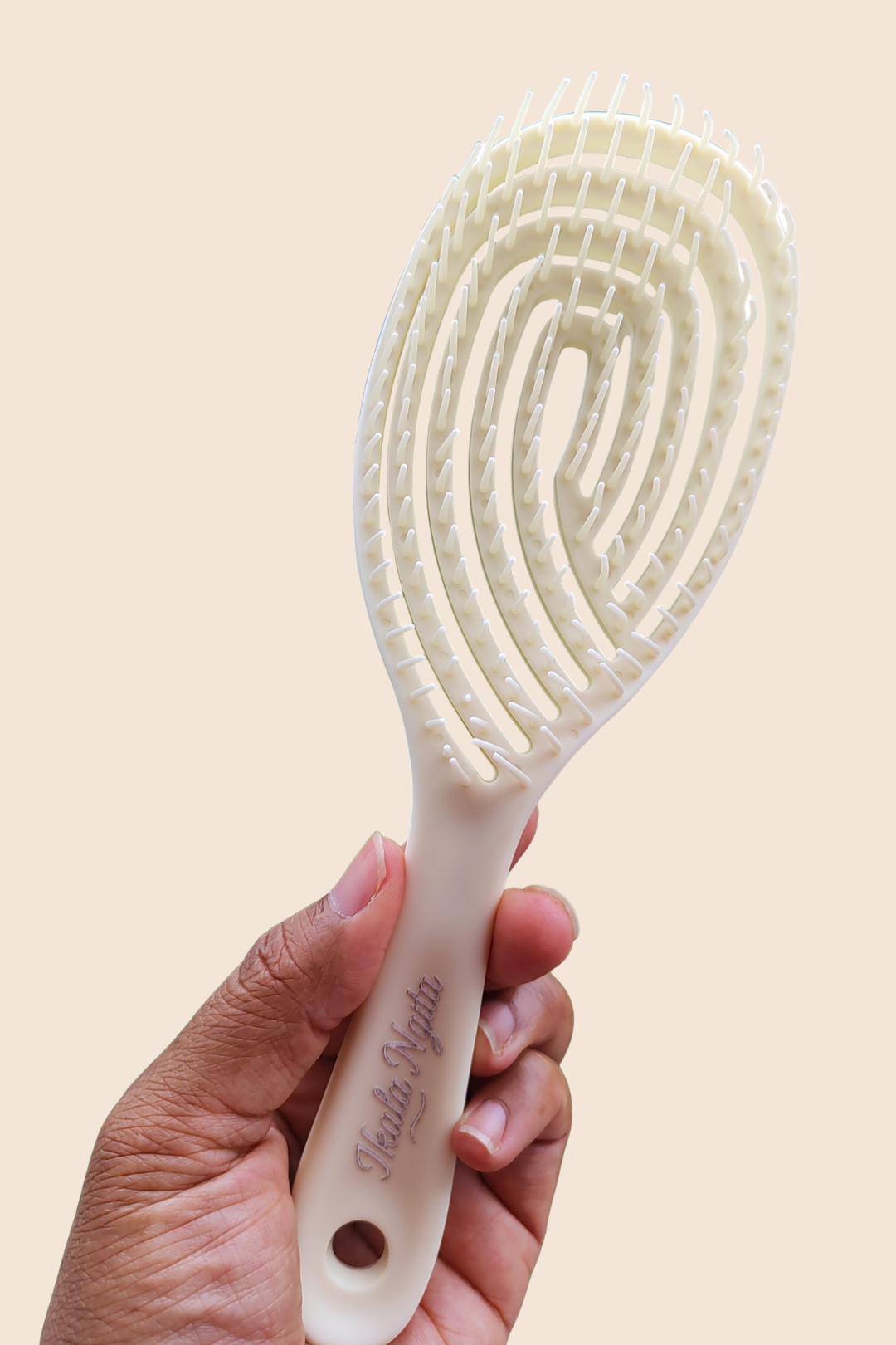 Brosse démêlante Ikala Ngita – Brosse flexible pour cheveux bouclés, frisés et crépus, réduit la casse et facilite le coiffage