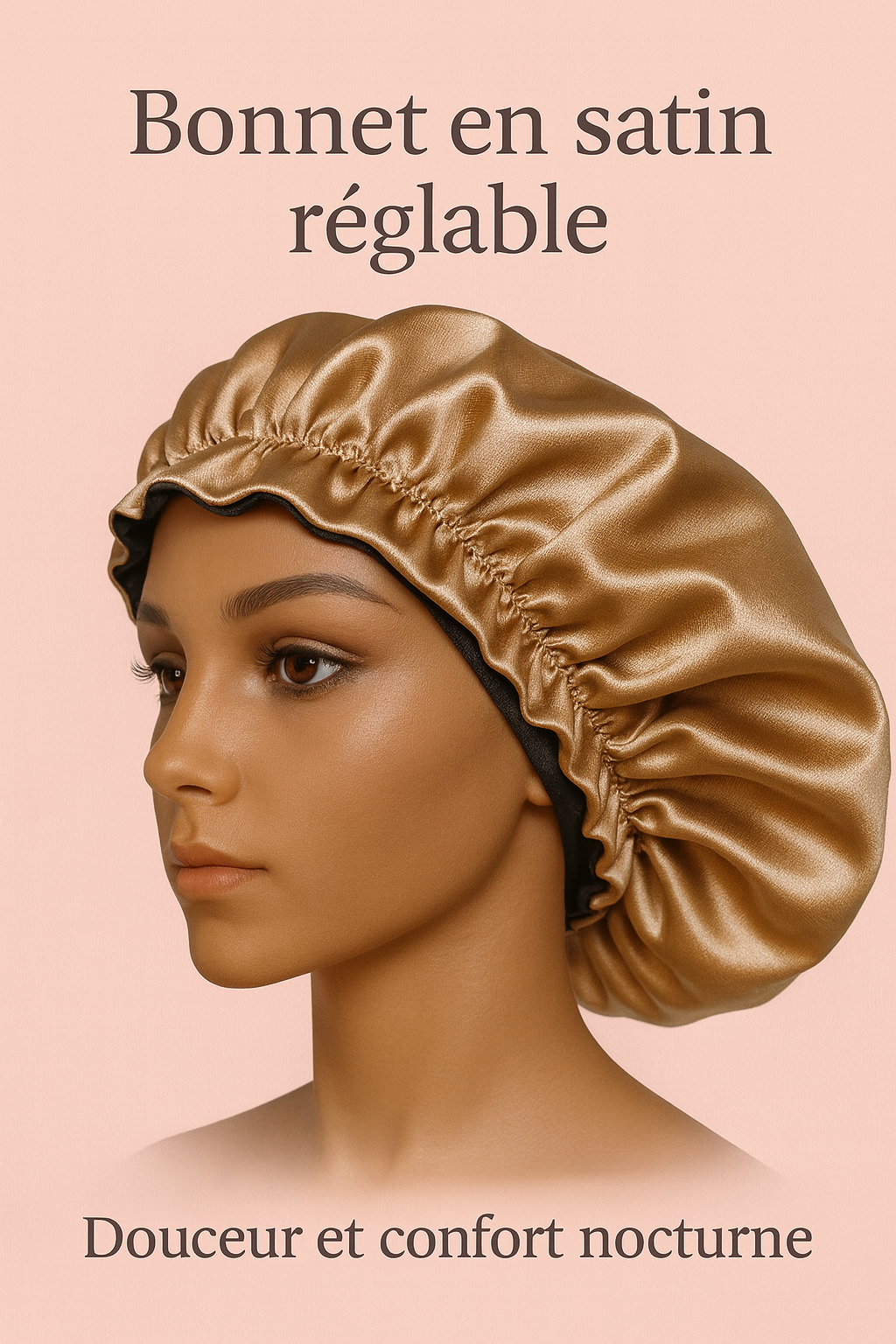 Bonnet de Nuit à effet Satiné réversible  – Confort & Protection
