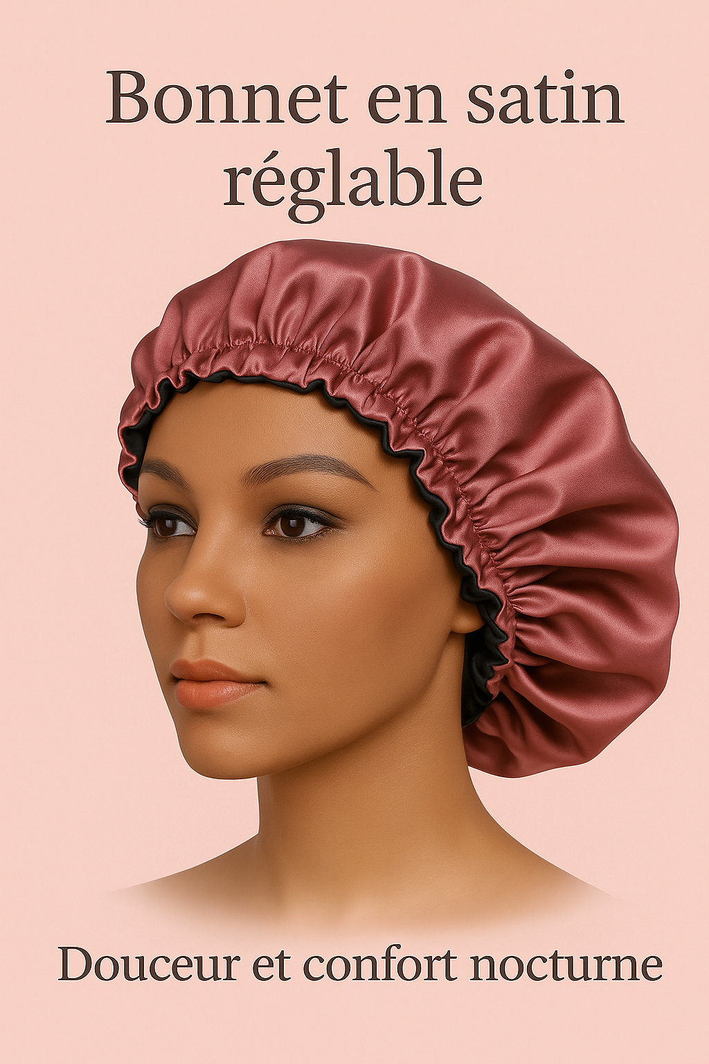 Bonnet de Nuit à effet Satiné réversible  – Confort & Protection