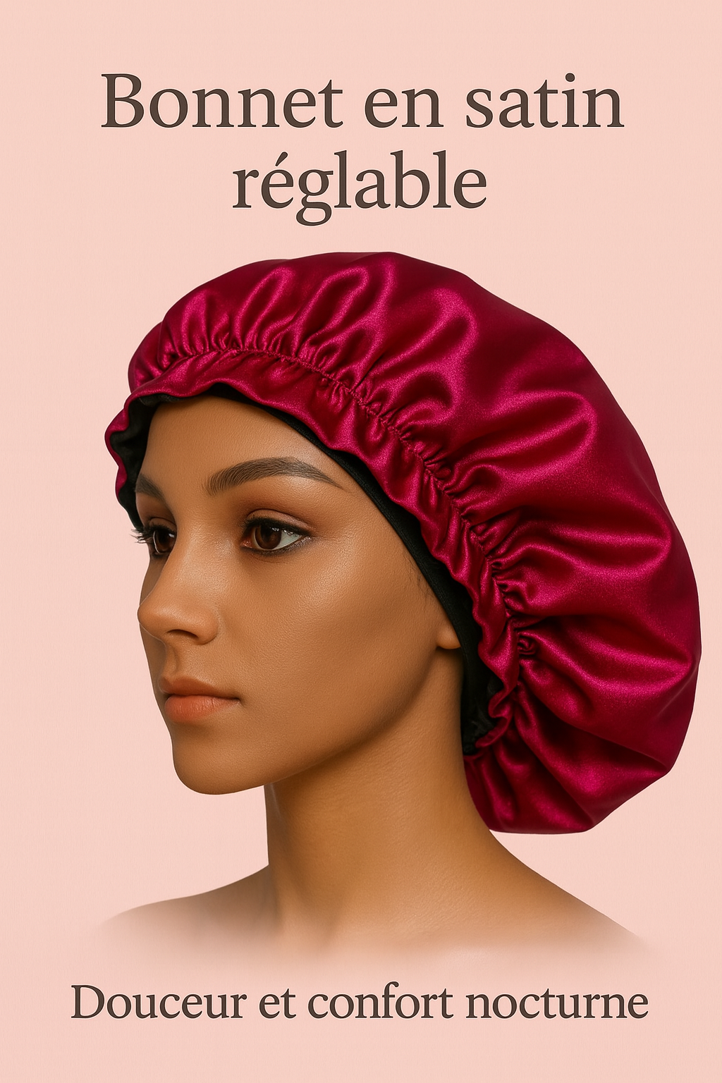 Bonnet de Nuit à effet Satiné réversible  – Confort & Protection